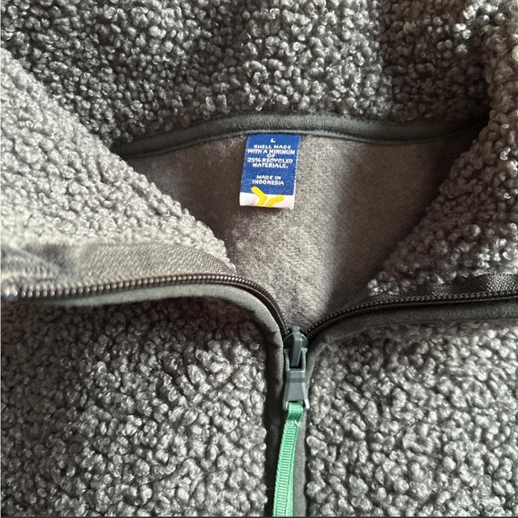 Old Navy Sherpa Quarter-Zip Pullover Jacket - Dark Ivy Green size Large - Picture 6 of 6